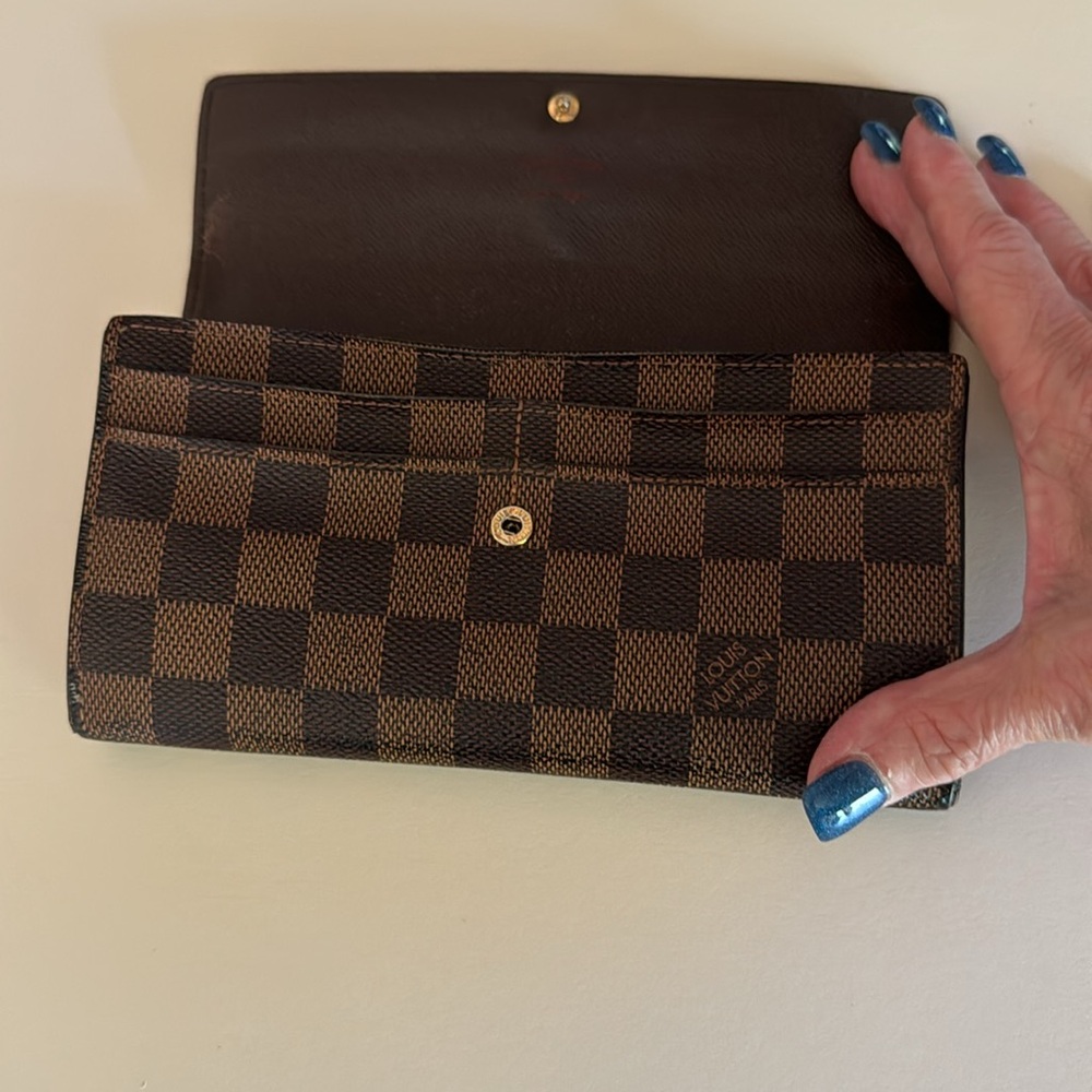 Louis Vuitton Damier Ebene Long Flap Wallet | Snap Closure | Authentic - Picture 7 of 16